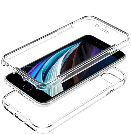 COQTEL® Cover per Apple Iphone 7G, 8G, trasparente, protezione integrale in silicone antiurto, compatibile SE 2020, SE3 2022