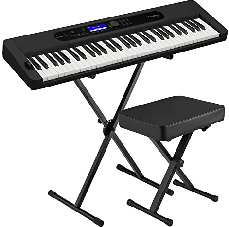 Casio Casiotone CT-S400 - Kit tastiera elettrica a 61 tasti, con supporto e panca, colore: Nero