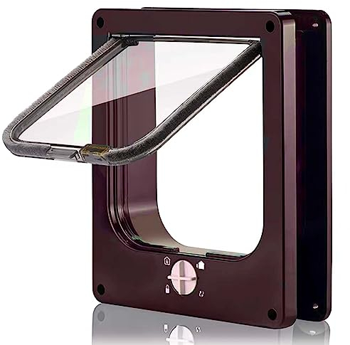 Moaobooh Cat flap, 4-way twist lock pet door for small dogs and cats