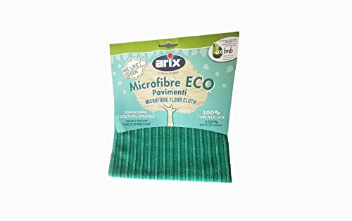 ARIX | 1 Panno per Pavimenti in Microfibra Riciclata con Strisce Abrasive della Linea We Like Green, 45x50 cm, Panno per Spazzolone Pavimenti Pulizia Profonda, 1 Pezzo