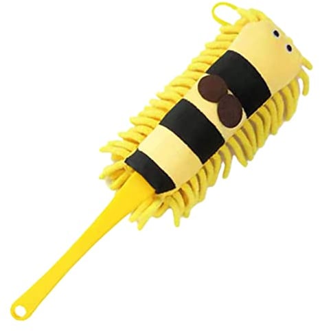 LOVIVER Doux Microfibre plumeau Brosse poussière nettoyant Brosse détachable Enfants Faire Semblant Jouet Polyvalent Lavable plumeau pour fenêtre de, Jaune