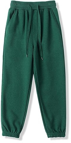 BINIDUCKLING Boys Girls Plain Joggers, Drawstring Tracksuit Bottoms Classic Elasticated Cuff Jogging Pants Kids Casual School Trousers for PE Sports and Games, Age 5-12 Years