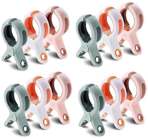 Handtuchklammern, 12 Stück Handtuchklammern für Strandliegen, Klammern für Strandliegen Wäscheklammern Groß Handtuch Klammern für Tägliche Wäsche Sonnenliegen