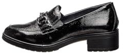 ENVAL SOFT 4750111 SCARPA DONNA MOCASSINO CON MORSETTO VERNICE NERA CON TACCO 4 CM COMODA MADE IN ITALY NERO 41