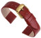 QUARKZMAN Cinturino in Vero Pelle Rosso 16mm di Larghezza, Cinturino Orologio Piatto Sottile Elegante in Pelle con Fibbia Tono Dorato per Uomini Donne