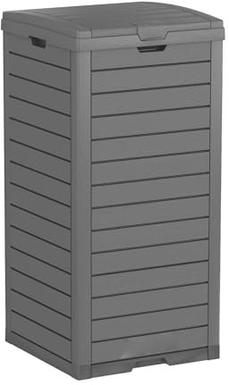 CEMONT poubelle exterieur Poubelle extérieure Poubelle en résine Poubelle avec couvercle en couches Poubelle extérieure for jardin Jardin Poubelle