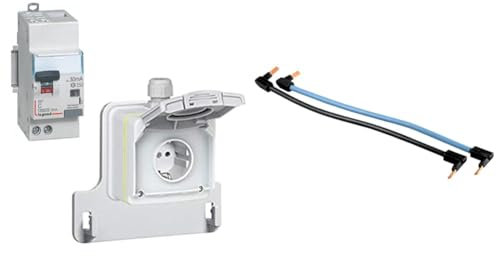Kit prise GREEN'UP ACCESS IP66 IK08 + différentiel prêt à installer LEGRAND 090470 & Cordon de repiquage - phase + neutre - section 10mm² - longueur 270mm