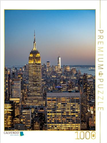 CALVENDO Puzzle Empire State Building bei Nacht | 1000 Teile Lege-Größe 48 x 64 cm Foto-Puzzle für glückliche Stunden