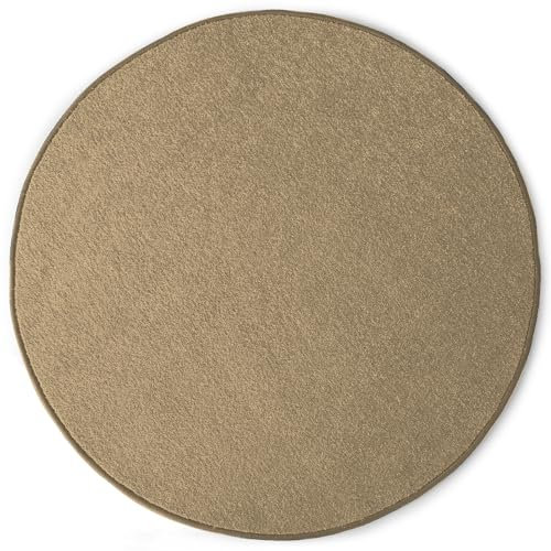 KARAT Teppich rund Ø 195cm Hellbraun - Moderner Flauschiger Velours Kurzflor Teppich für Kinderzimmer - Spielteppich, Kinderteppich Krokodil