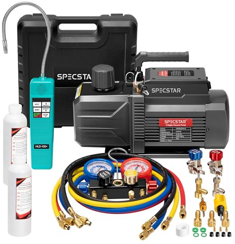 SPECSTAR Pompe à vide à air HVAC à palettes rotatives à double étage 9,6 CFM