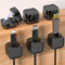 6 Pcs Black Magnetic Cable Holder, Powerful Desktop Cable Manager, Self-Adhesive Magnetic Cord Organizer, Concealed Phone Charging Wire Holder for Nightstand & Home Office Desk