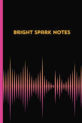 Sound Wave Bright Spark Notebook: Striking sound wave blank notebook 4.6 inches, 50 blank numbered pages