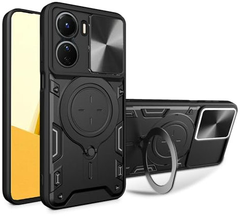 Elubugod Kompatibel mit Nubia Neo 5G,Kompatibel mit ZTE Blade V41 Vita 5G Hülle,Kompatibel mit ZTE Axon 40 Lite/Blade V40 Design / V50 Design 5G Hülle Schutzhülle Kamera Schiebeabdeckung Black