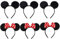 SERENA'S ® 6 PCS Minnie Mickey Mouse Ears Cartoon Headband Red Polka Dot Birthday Halloween, Party Accessories, Mickey Minnie Ears for Adults/Children Fancy Dress Costume Head Band Accessory Ears