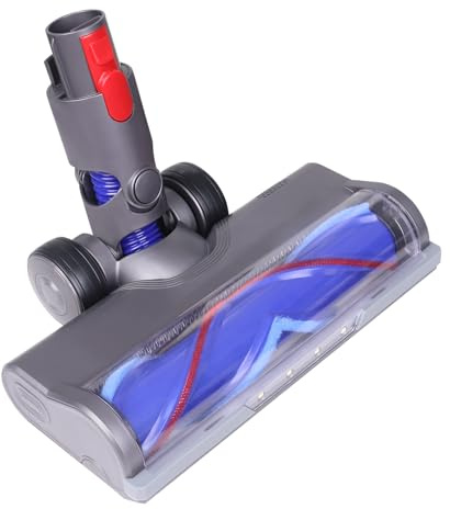 Hartboden-Aufsatz für Dyson V7 V8 V10 V11 V15 Staubsauger mit LED-Lichtern, glattere große Räder, V-Form Turbo-Borstenwalzenbürste, Reinigungskopf, Ersatzkopfteile