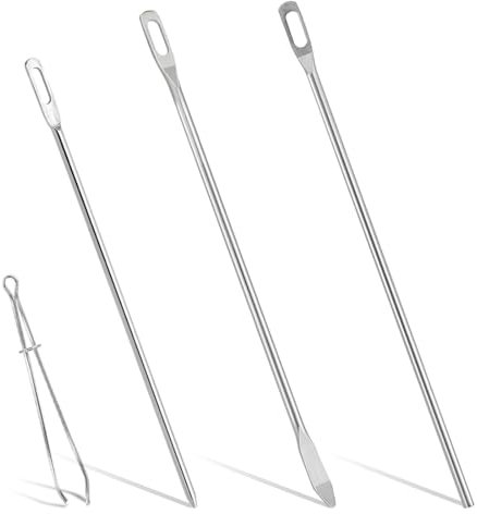 IBXWMNG 3 Stück Durchziehnadeln Kordelzug, Einfädelhilfe, Elastikband Einfädelhilfe Gummiband Kordel Stahl Einfädler Tweezer für DIY