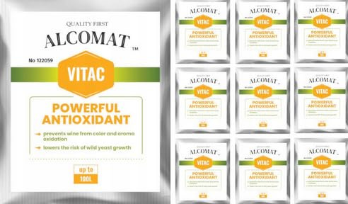 Alcomat VITAC 10 x 10g Vitamin C Ascorbinsäure - Reines Antioxidans für die Weinherstellung, Farb- und Aromastabilisierung, schützt vor wildem Hefewachstum