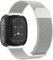 Mugust für Fitbit Versa 4 Armband für Herren Damen, Edelstahl Magnetisches Metall Ersatzbänder für Fitbit Sense Armband (Silber)