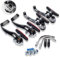 CNCLOL Bike V Brake Set, Bicycle V Brake for Front& Rear, V Brake Caliper For Road Bike/Mountain Bike/MTB/BMX.70 Black/Red