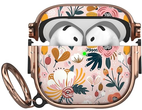 Schutzhülle für AirPods 4 mit Sicheres Doppelschloss für Damen | für Apple iPod 4 Case (2024) mit Schlüsselanhänger, Elegante, Drahtloses Laden, Mädchen, Girly, Verschluss, Schutzhülle