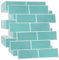 WALPLUS 3D Tile Stickers Peel and Stick Backsplash Splashback Decals Tile Transfer for Kitchen Bathroom Living Room Waterproof - Capri Sea Green Glossy 30 Sheets 30.5 x 30.5cm(12)