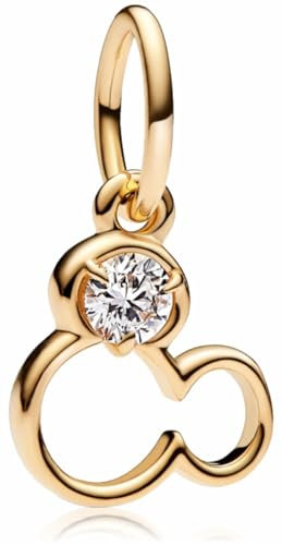 MSPOVOF Goldene Maus Charms S925 Sterling Silber Charms Perle für Armbänder und Halsketten für Weihnachten Geburtstag Frauen Schmuck Geschenk
