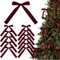 Tannenbaum Schleifen Samt, 2025 Neu Glitzer Weihnachtsbaum Schleifen, Schleifen Samt Christbaum, 12 Stück Rote Samtschleifen Für Christbaumschmuck, Weihnachtsbaum Bogen Schleife