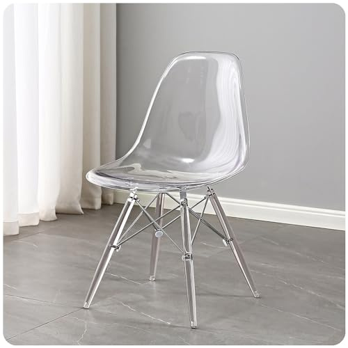 Juego de 4 sillas de comedor de acrílico transparente, modernas sillas de cocina de mediados de siglo, premontadas, capacidad de peso de 330 libras, diseño transparente para comedor