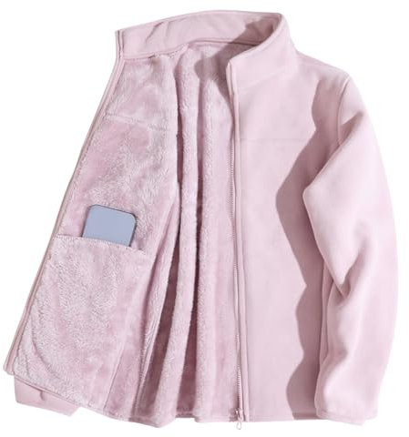 Kapuzenjacke Damen Wintermantel Aus Baumwolle Teddyfleecejacke Damen Fleece Lined Plaid Jacket Women Women Wool Coat Damen Mantel Winter Mantel Damen Winter Wolle Plaid Light pink XXL