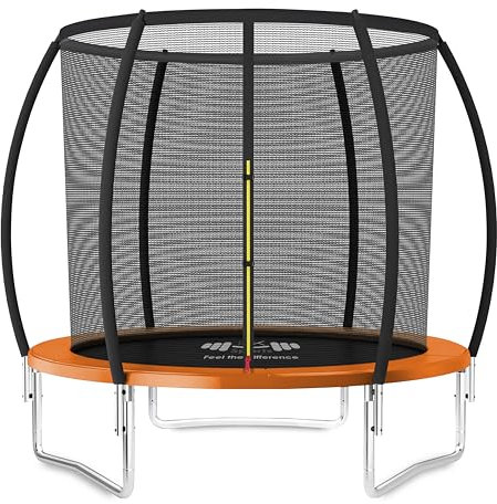 FK Sports Outdoor Trampolines 6FT/8FT/10FT/12FT - Rebounder Trampoline for Toddlers, Kids & Adults with Safety Enclosure Net, Anti-tear, UV-Proof Pad, Exercise & Fitness Trampoline