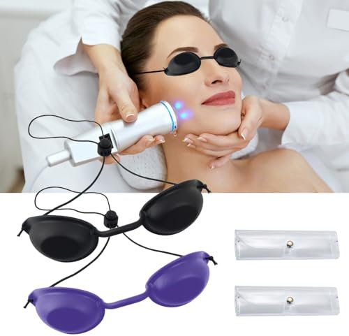 Roinaid 2 Stück Solarium Schutzbrille,Schutzbrille Rotlichtlampe,Verstellbar Infrarot Schutzbrille,Rotlicht Brille Augen,für Schönheitsklinik,Schönheitsinstrument,mit 2 Lagerung Boxen