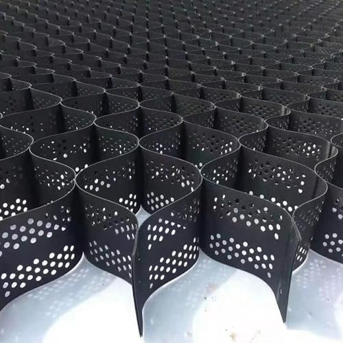 Kiesgitter Kiesmatten Kieswaben Geogitter für Stützmauern mit durchlässigem Loch, Wabenkies-Wegegitterfüllung aus Sandboden/Kalk/Kieselsteinen, 2 4 6 8 10 m Pflastergitter für Auffahrt(H 10cm/4in,(3.3