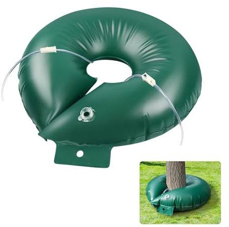 Axcoix 15 Gallon Tree Watering Bags Slow Release 8-24 Hours, Upgraded Tree Watering Ring with Drip Speed Controller, Heavy Duty PVC Watering System Bag for New Trees and Shrubs