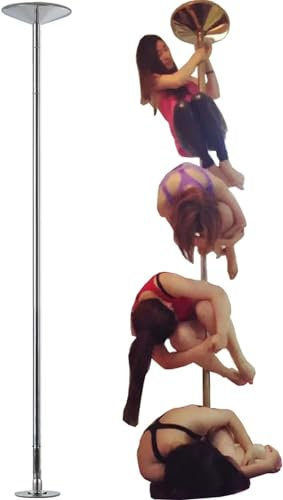 Barre De Danse, Barre De Pole Dance De 45 Mm, Barre De Strip-Teaseuse Pour Maison, Chambre, Appartement, Salle De Sport, Portable Et Amovible, Entraînement De Pole Dance,Silver-3.2M-3.7M/10.5ft-12.
