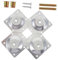 QUMIIRITY 4Pcs Furniture Leg Brace Set Connecting Pads for Angled Legs Assembly with Screws Silver Brackets for Solid Wood Connection for Tables and Chairs