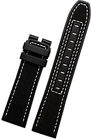 GANYUU 22 mm Canvas-Gummi-Uhrenarmband für Herren für MIDO M038/M038431A Serie, weiche Armbänder, 22 mm, Achat