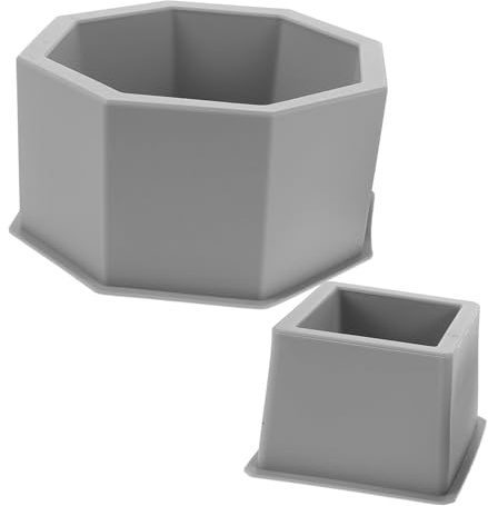 Milisten 2 Stück Teiliges Blumentopf-Formset Hexagon Doppellagige Beton Zementgussform für DIY Sukkulenten Pflanzgefäße Wiederverwendbare Präzise flexible Gartenvasenformen