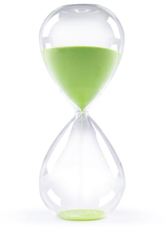 GNEGNI LIFE Sanduhr, 60 Minuten Sanduhr, Grünfarbenen Sand, Glas Deko Sanduhren, 1 Stunde - Große Sanduhren für Küche,Zuhause, Schreibtisch, Klassenzimmer, Büro, Hochzeitsdekoration