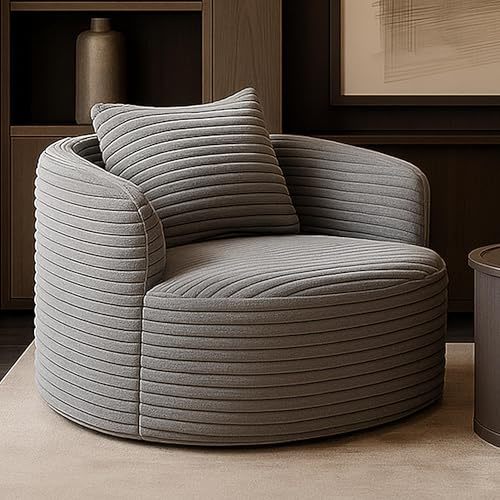 Mendler Sessel HWC-P18, Loungesessel Relaxsessel Polstersessel Cocktailsessel, Stoff/Textil Cord (370g/m²) - hellgrau