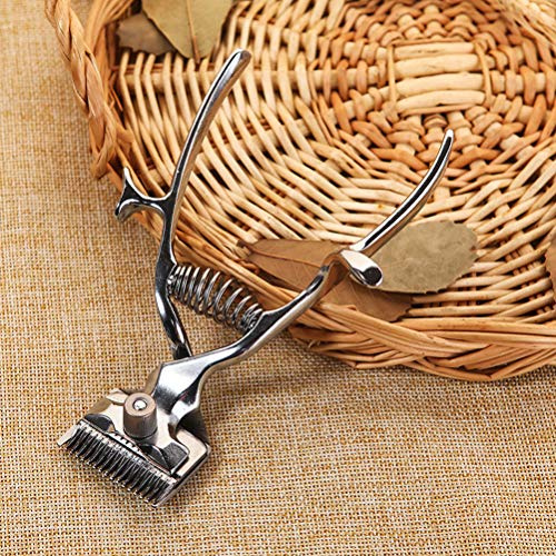 Yinhing Tondeuse à Cheveux Manuelle de qualité Professionnelle, Coupe-Cheveux Ergonomique à Poussée Manuelle, Outil de Coupe de Cheveux Non électrique à Faible Bruit pour Usage (SILVER)