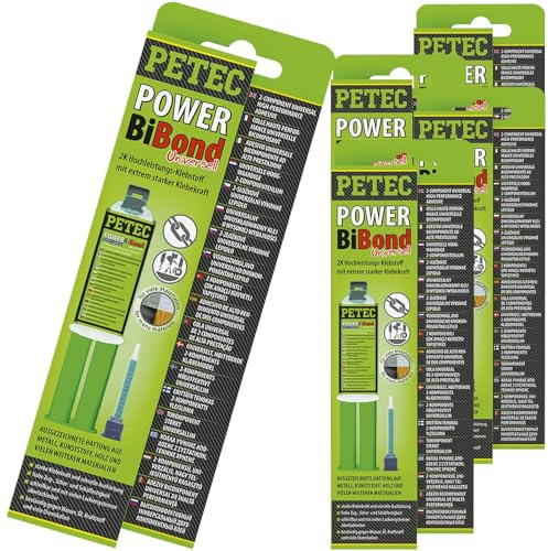 BandelOne enthält 5x24ml PETEC Power Bibond 2 Komponeneten Hochleistungsklebestoff Reparatur