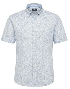 Kurzarmhemd aus Baumwolle mit Allover-Print und Button-Down-Kragen