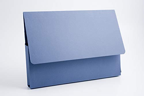 Exacompta - Ref PDW4-BLUZ - Guildhall - Plain Document Wallet, 325 x 230mm, 285gsm Heavyweight Manilla, Holds Up to 200 A4 Sheets, Blue Angel Certified - Blue, 50 Pack