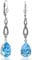Jugendstil Ohrringe Silber Markenkristalle Aquamarin NOBEL SCHMUCK