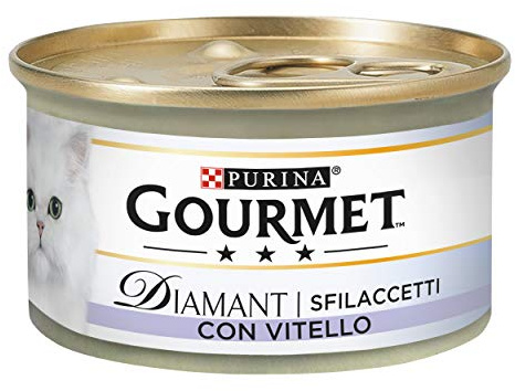 Gourmet Diamant Nassfutter für ausgewachsene Katzen Filets mit Kalb 24 Dosen à 85 g