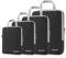 Compression Packing Cubes 3/4er Set, Gonex Kleidertaschen 4-teilig Verpackungswürfel, Kleidertaschen Set, Kofferorganizer Reise Würfel, Schwarz(4er)