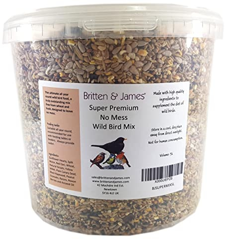 Britten & James Extra Premium All in One Supermix for Wild Birds | In a Stay Fresh 5L Tub (4kg)