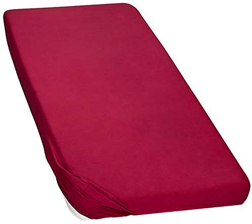 Moon-Luxury Topper Spannbettlaken Jersey Stretch Spannbetttuch Boxspringbett 97% Mako-Baumwolle 3% Elastan 230g/m²-brombeere-180x200-200x220