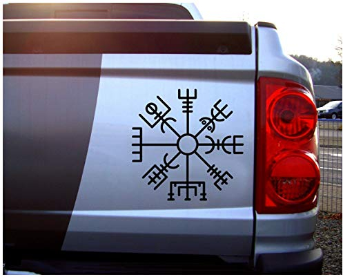 Samunshi® Aufkleber Vegvisir Vikings Wikinger für Auto Motorrad in 13 Größen und 25 Farben (10x10cm schwarz)