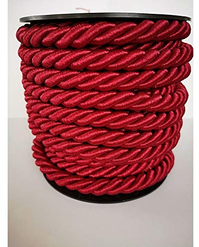 PIZZITALIANI Kordelband Cardinal ROT geflochtene – Durchmesser 10 mm x 10 m, 3-strängiges Kordel, aus Polypropylen mit Baumwollkern, für Weihnachts- und Karnevalsbasteln